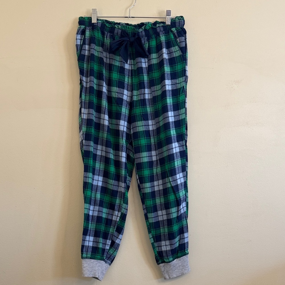 Aerie Green and Blue Plaid Pajama Pants
